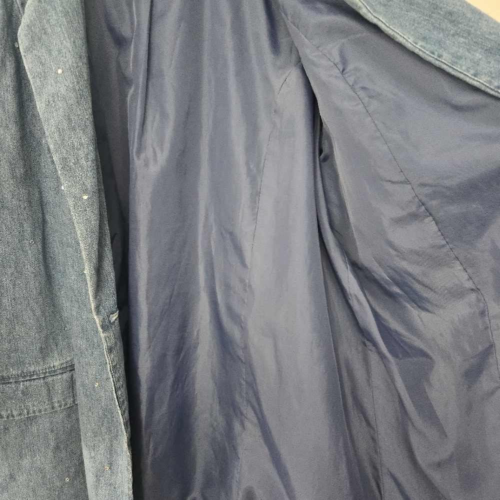 Ladies Quacker Factory 1-Button Lined Denim Jacke… - image 3